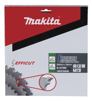 Makita B-67290 Sägeblatt 260x2,15x30, 80Z EFFICUT