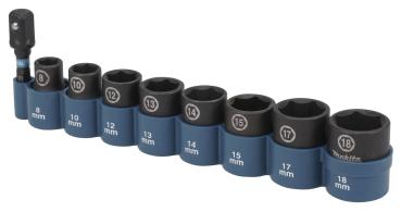 IMPACT BLACK Schlagnuss-Set 9-tlg. 3/8"