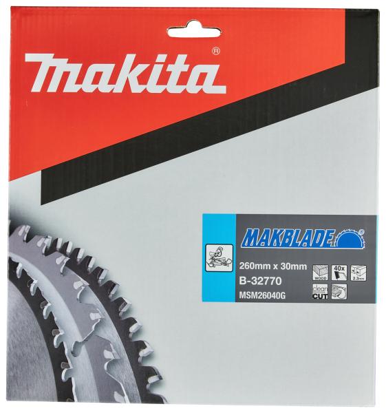 Makita B-32770 MAKBLADE Sägeblatt 260x30x40Z Kappsäge