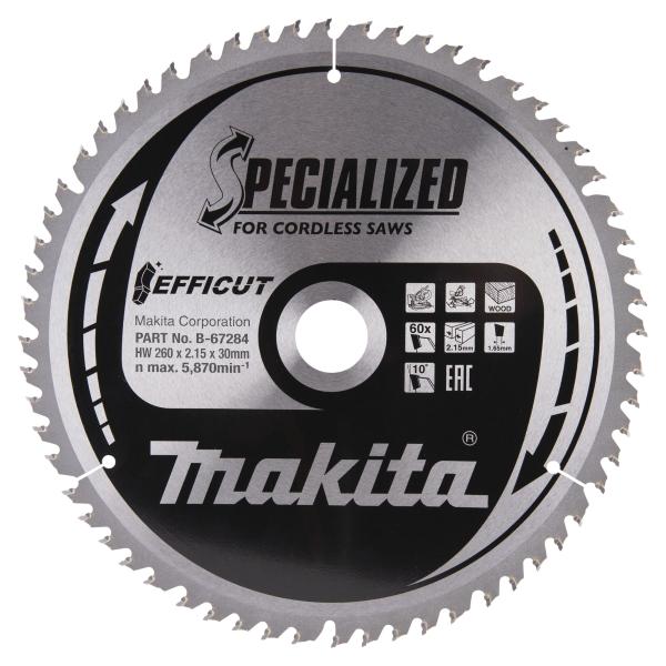 Sägeblatt 260x2,15x30, 60Z EFFICUT