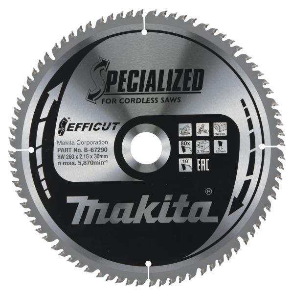 Sägeblatt 260x2,15x30, 80Z EFFICUT
