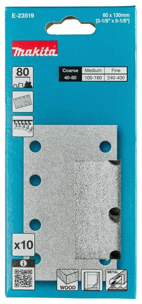 Makita E-23519 Schleifpapier A80 80x130mm Klett
