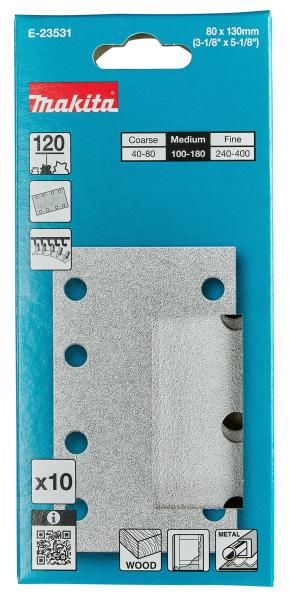Makita E-23531 Schleifpapier A120 80x130mm Klett