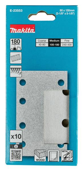 Makita E-23553 Schleifpapier A180 80x130mm Klett